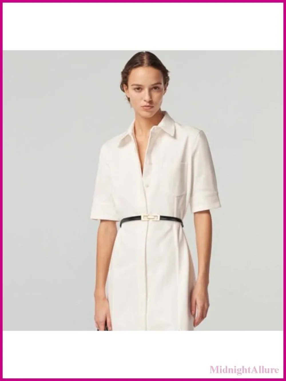 Skinny PU Leather Waist Belt with Gold Buckle for Dresses